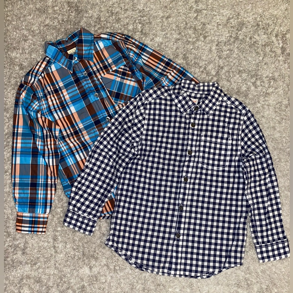 Boys Plaid Shirt Lot- 6/7